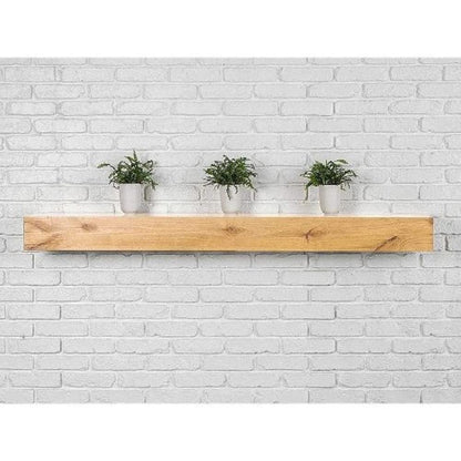 MANTELSDIRECT 60 Inch Floating Fireplace Mantel Wood Shelf in Unfinished - Austin from Mantels Direct | Wooden Rustic Wall Shelf Perfect for Décor and Electric Fireplaces