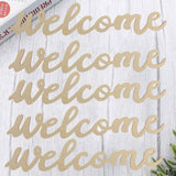 NUOBESTY 5PCS Welcome Wood Sign Cutout Unfinished Wooden Letter Sign Farmhouse Front Door Sign with 5pcs Ropes Decorative DIY Block Words Plaque for Easter Wreath Wall Art Decoration NUOBESTY