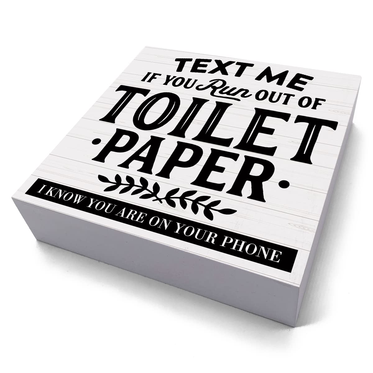 Funny Bathroom Sign Bathroom Decor Desk Decor Wooden Box Sign Rustic Wood Block Plaque Box Sign for Home Farmhouse Bedroom Toilet Washroom Shelf Table Decoration If You Run out of Toilet Paper Sign HTBIG