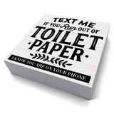 Funny Bathroom Sign Bathroom Decor Desk Decor Wooden Box Sign Rustic Wood Block Plaque Box Sign for Home Farmhouse Bedroom Toilet Washroom Shelf Table Decoration If You Run out of Toilet Paper Sign HTBIG