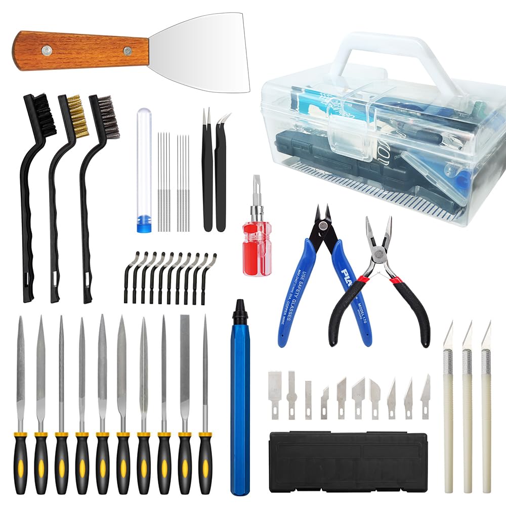 54 PCS 3D Printer Tool Kit, 3D Printer Accessories Kit for Cleaning, Removal Finishing Cutting, Include Metal Deburring Tool, Removal Tools, Nozzle Cleaning Kit and More, for Bambu Lab, Ender - WoodArtSupply