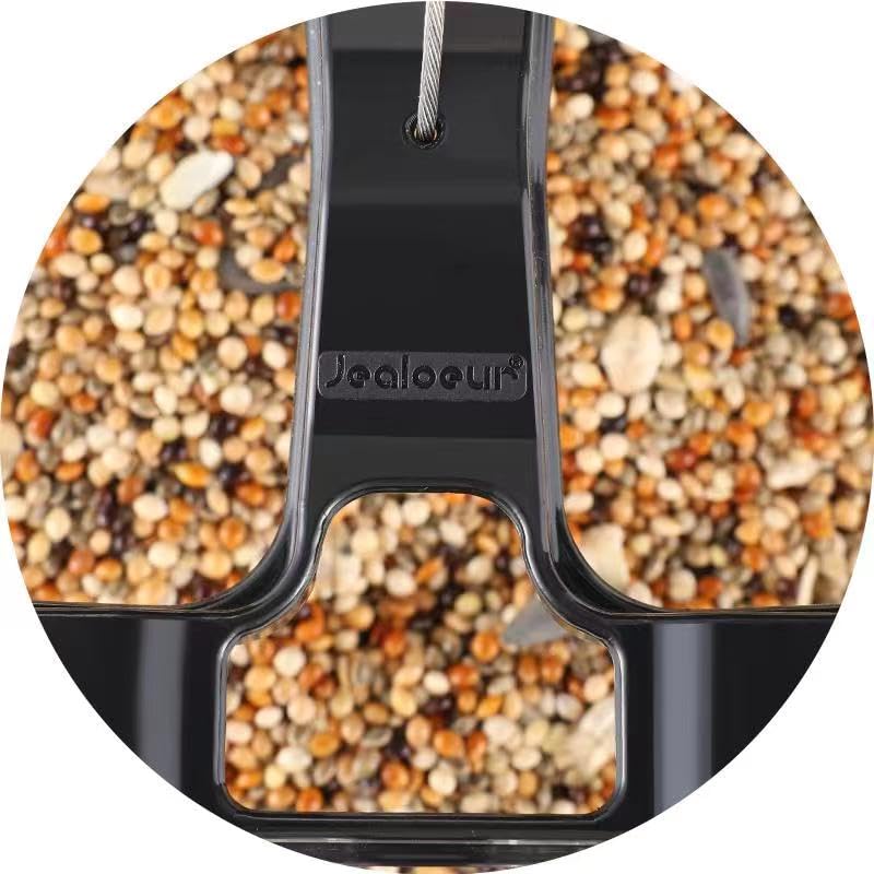 Jealoeur Bird Feeders for Outdoors Hanging Bird Feeder Wild Bird Seed, Black Jealoeur