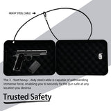 Pistol, portable travel firearm safe, pistol lockbox, car firearm safe with key lock, black Generic