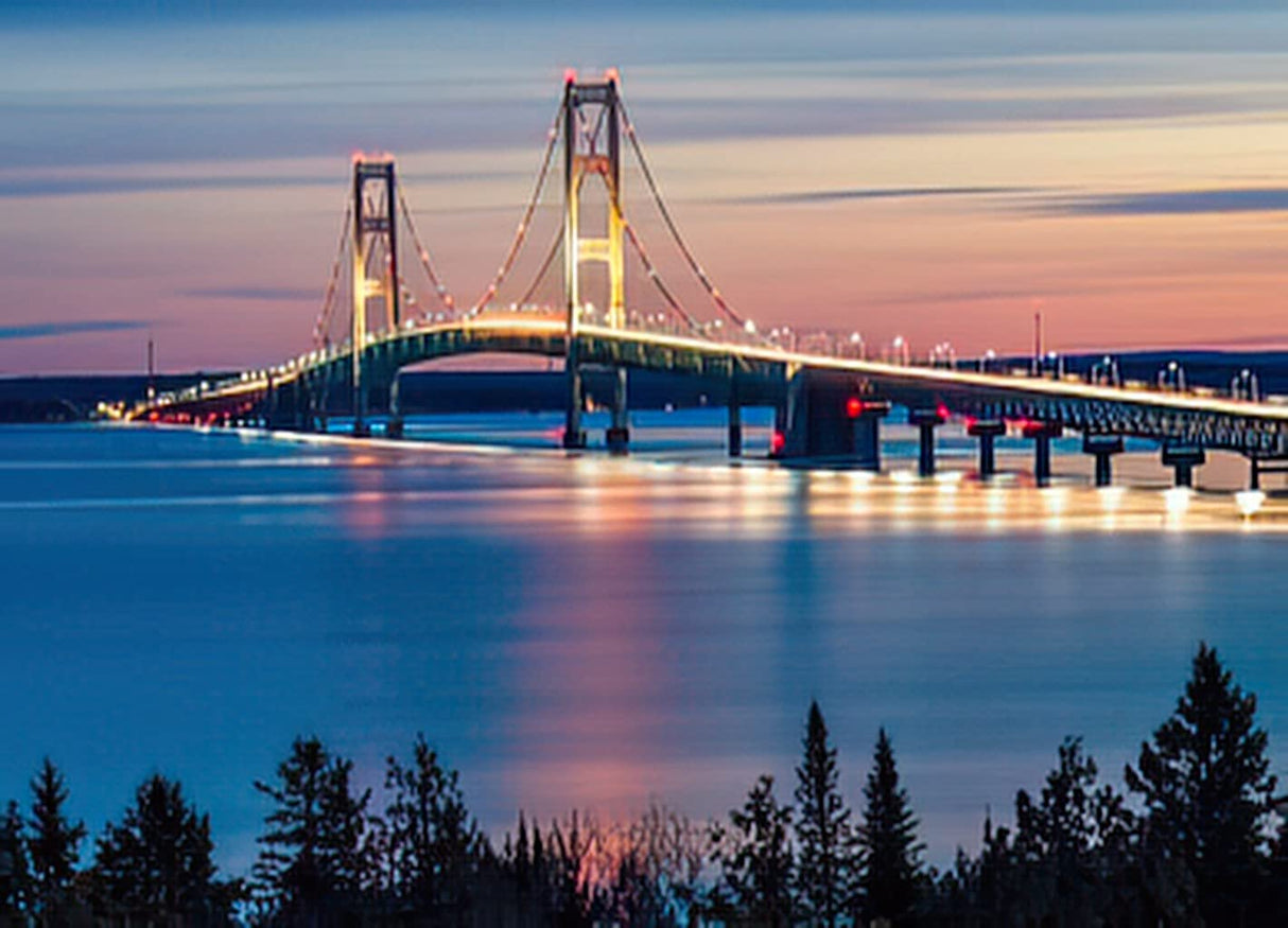 Handmade Arting Diamond Painting Landscape Mackinac Bridge Night Lights St Ignace Michiganravel per Peninsul View for Adult Painting Kits Diamond Art Perfect for Home Wall Decor 16 in x20 in Handmade Arting
