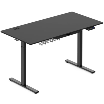 SHW 55-Inch Large Electric Height Adjustable Standing Desk, 55 x 28 Inches, Black - WoodArtSupply