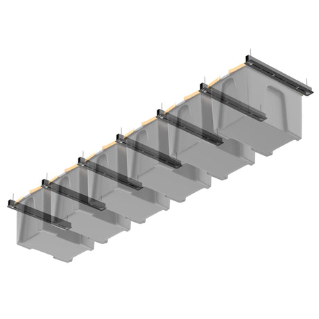 Ultrawall Overhead Garage Storage Rack, Heavy Duty Ceiling Storage Rack, 26 Inch Adjustable Ceiling Bin Storage System, 7 Sets for 6 Bins Ultrawall