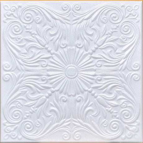 50pc of Astana White (20"x20" Foam) Ceiling Tiles - Covers About 135sqft - Styrofoam Ceiling Tile for Glue up Application Antique Ceilings