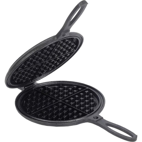 Lehman's Cast Iron Waffle Maker, Two Piece Hinged Non-Electric Waffle ...