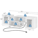 VECELO LED TV Stand for Televisions up to 70 Inchs Modern Entertainment Center with Storage Media Console with 23 Flashing Options and 4 Customizable Modes for Living Room, Bedroom VECELO