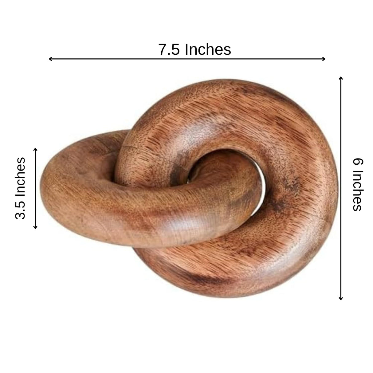 Eximious India 2 Knot Coffee Table Decor Home Decor Console Table Decor Items Book Shelf Decor Accents Living Room Wood Knot Decor Chain Link Decor (Burnt Wood) Eximious India