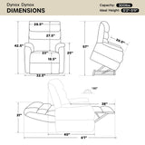 DYNOX 350 LBS Power Lift Recliner Chair for Elderly, Medium Size Dual Motor Lay Flat Infinite Positions Recliner with Heat & Massage(9188,Chenille,Beige) DYNOX