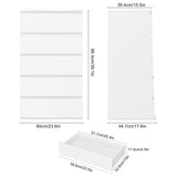 FOTOSOK White Dresser, 5 Drawer Dresser Tall White Dresser with Large Storage Space, Modern Storage Chest of Drawers, 23.6L x 17.6W x 39.1H Inch Storage Organizer Cabinet for Home, White FOTOSOK