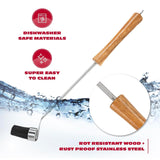 BBQ-AID Basting Brush - For Marinating, Glazing, Seasoning - Bbq Silicone Brush Cooking, Baster for Cooking Brush - Premium Wood Handle, Stainless Steel Core and Silicone Bristles for Easy Cleaning BBQ-Aid