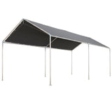 Outsunny 10'x20' Carport Heavy Duty Galvanized Car Canopy with Included Anchor Kit, 3 Reinforced Steel Cables, Grey Outsunny