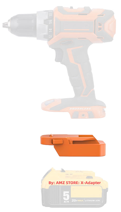 X-Adapter 1X Adapter for Ridgid 18v (Not Advanced) Cordless Tools Fits for DeWalt 20v MAX XR DCB203 DCB205 Lithium Batteries- Adapter Only, Black X-Adapter