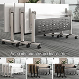 Folding Conference Table, Modern Rectangle Flip Top Mobile Seminar Training Table with Caster Wheels, baffles, Waterproof Desktop for Office Conference Room Classroom (Yellow, 63×16×30in) WOJCCS