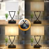 OYedis 3-Way Dimmable Touch Control Medium Table Lamp with Type C/USB Charging Port and 1 AC Outlet White Shade 21.38" Bedside Nightstand Lamp for Bedroom Living Room Office and Hotel Bulb Included OYedis