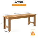 ONBRILL Outdoor Bench, 2-Person Poly Lumber Garden Bench, All-Weather Patio Bench Will not Rot and Fade for Garden, Porch, Backyard and Park, Easy Installation, Teak ONBRILL