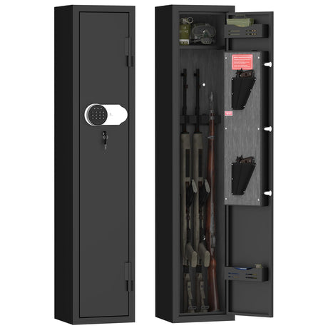 SAFEFEVER Rifle Safe,2-3 Gun Safe for Rifles and Pistols,Rifle Gun Safes with Removable Shelf, LED Light,Fully Assembled SAFEFEVER