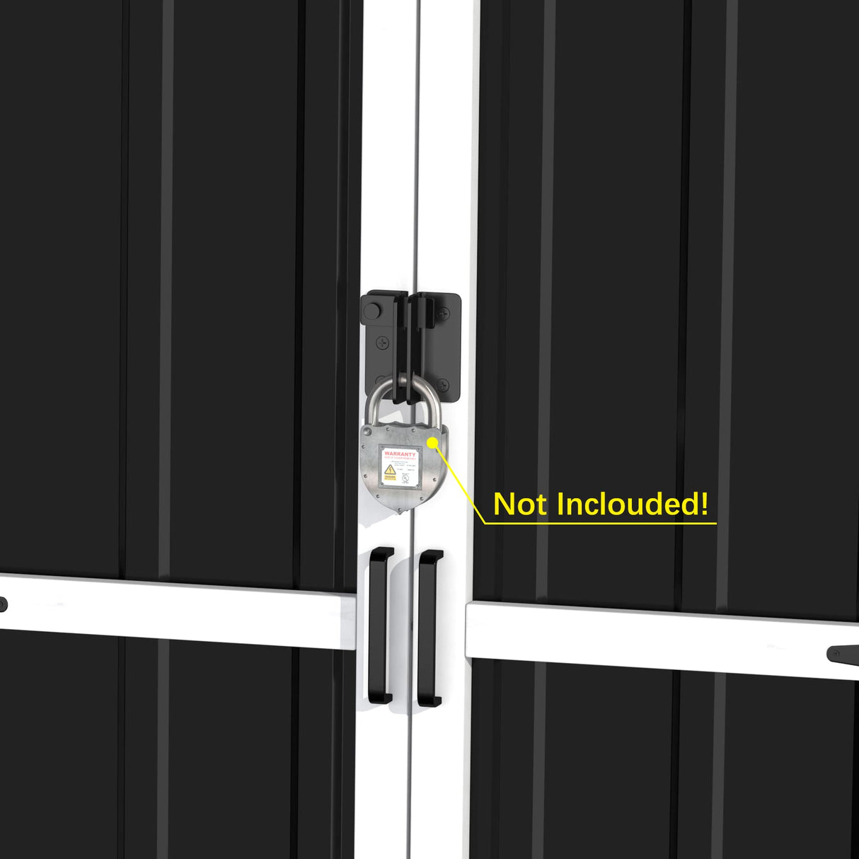 GDLF Outdoor Storage Cabinet Wood & Metal Garden Shed with Waterproof Roof and Sturdy Lockable Doors 66" GDLF