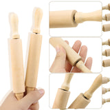 BILLIOTEAM 6 Pack 8 Inch Mini Wood Rolling Pin,Great for Children Kids Girls and Boys,Small Wooden Rollers for Art and Crafting,Baking,Cookie Dough,Cooking,Clay,Play Doh BILLIOTEAM