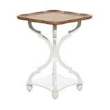 Deco 79 Wooden Side End Accent Table End Table with Brown Wood Top, Side Table 20" x 20" x 25", White Deco 79