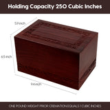 Wooden Urns for Human Ashes Adult Male Female, Up to 250 Cubic inches，Wood Cremation Urns, Funeral Memorial Urns for Ashes Mom Dad (Red) Pepdiy