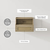 Giluta Floating Nightstand Set of 2 with Drawer & Open Shelf, Small Bedside Table Floating Night Stand for Bedroom Wood Wall Mounted Nightstands Giluta