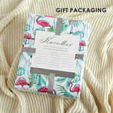Twin Bed Sheets Set 3PC - Soft Cooling 1800 Thread Count Microfiber Flamingo Plants Boho Printed Sheet, 8 - 17 Inch Deep Pocket Hypoallergenic, Wrinkle Free, Machine Washable Patterned Single Bedding KACEMOO