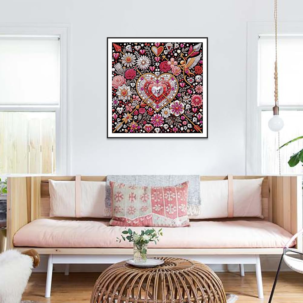 hill froeistung Special Shape Valentine's Day Diamond Art Painting Kits for Adults,Love Diamond Painting Kits for Beginners,Flowers Diamond Art Kits for Home Decor12×12inch/30×30cm hill froeistung