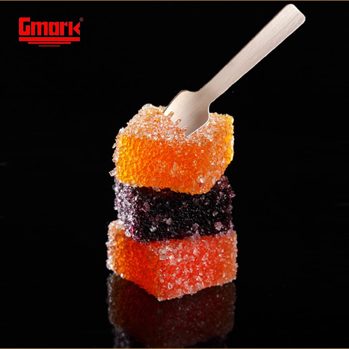 Gmark 4" Mini Wooden Spork 100 ct, Biodegradable Compostable Birchwood Fork Spoon 2-in-1 Utensil (100pcs/bag) GM1058A Gmark