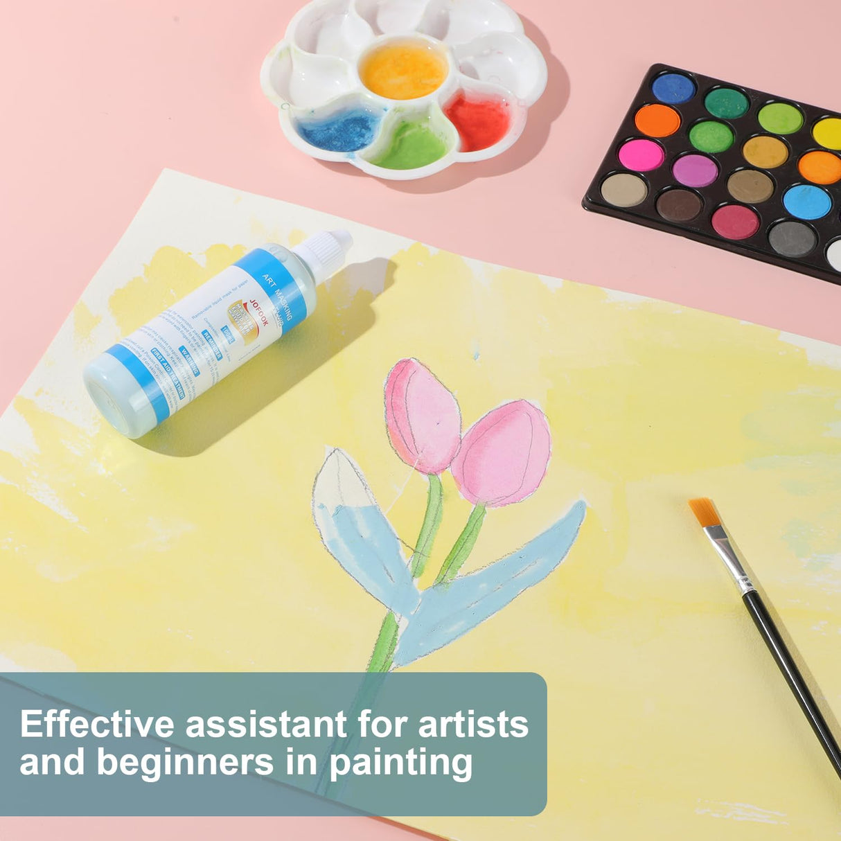 Masking Fluid Pen for Watercolor Painting and Various Art Projects,Watercolor Masking Fluid,100ml Art Masking Fluid,Artists Watercolor Medium,Masking Fluid Pen,Blue Liquid Pigment Drawing Gum JOFOOK