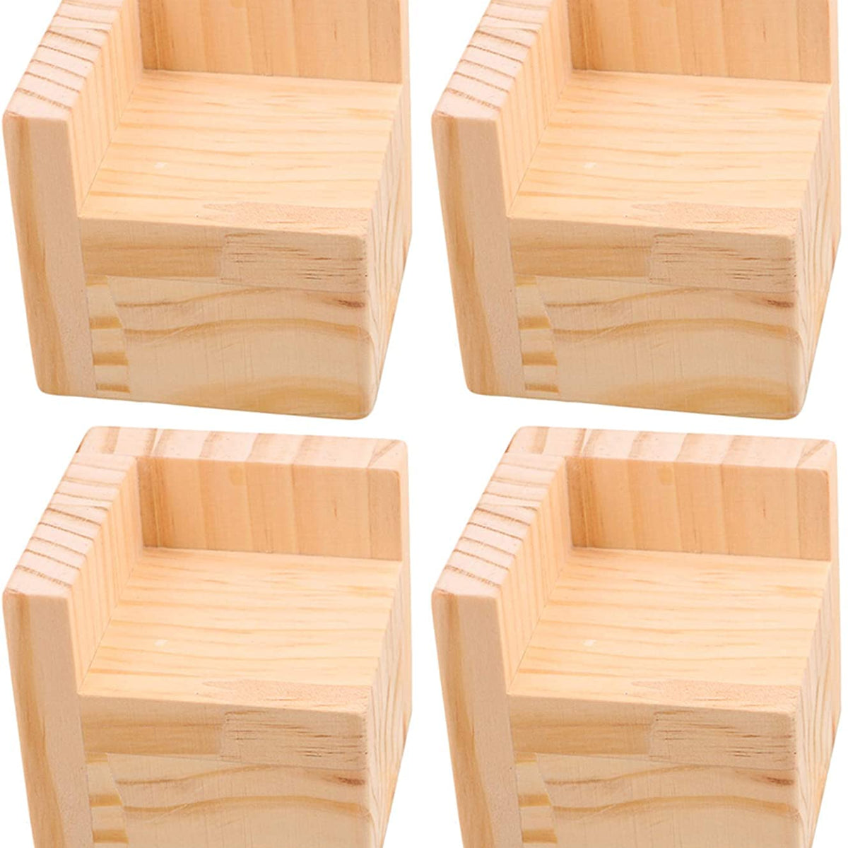 Set of 4 Bed Risers Furniture Square Risers 2 Inches Height Heavy Duty ...