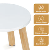 Wooden Step Stool for Kids, Children's Stool Matched Sensory Table, Children Sitting Stool with Assembled Four-Legged, Multi-Purpose Kids Chairs for Bathroom Kitchen Bedroom, Natural Anti-Slip, 1 Pack VISCOO