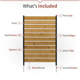 5ft H x 3.2ft W (1 Panel) No Dig Enclo Concord Cedar Wood Privacy Screen, Great to Hide Trash Cans, Decorative Patio Privacy Screen, Outdoor Privacy Fence Panel, Air Conditioner Fence, EC18022 Enclo Privacy Screens