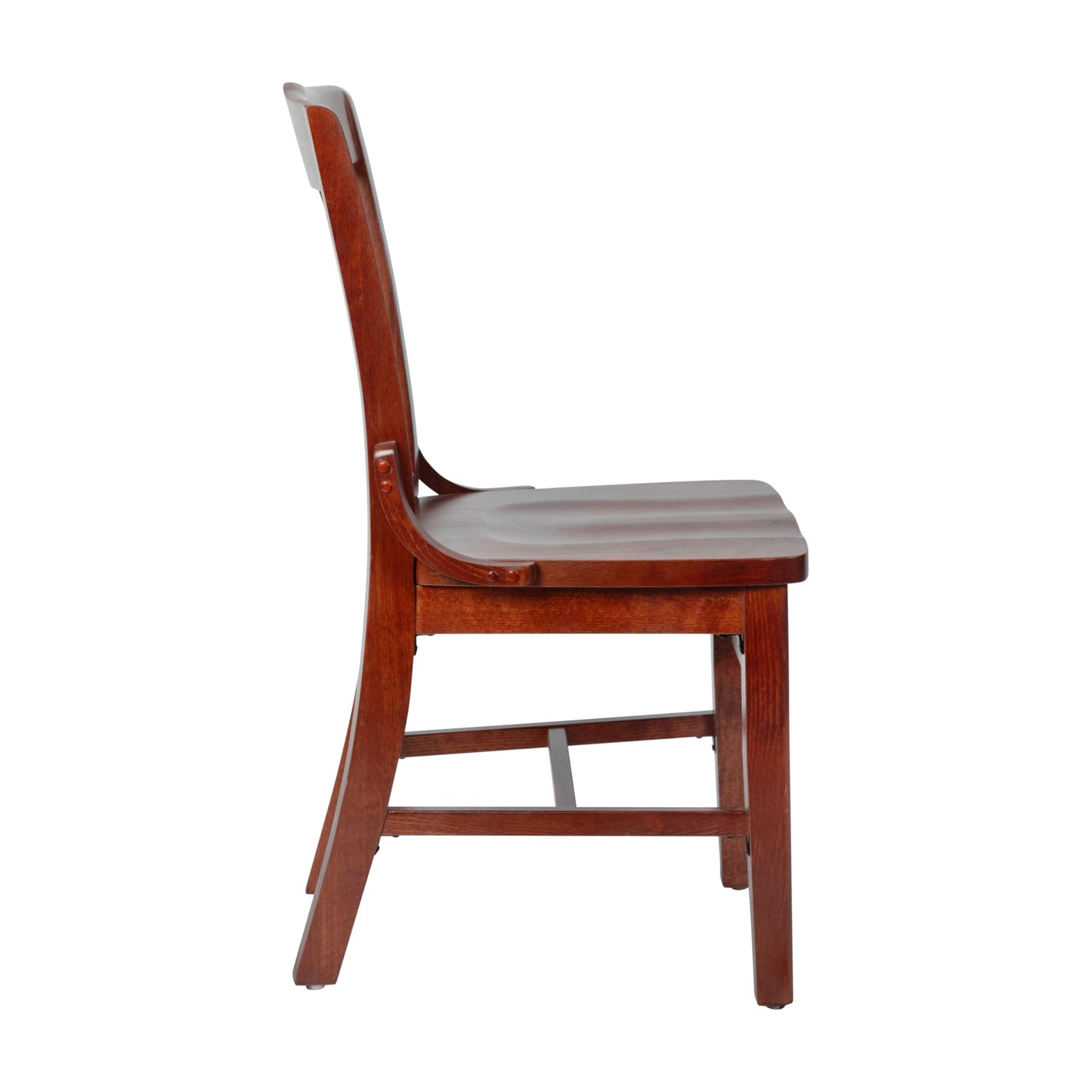 EMMA + OLIVER School House Back Mahogany Wood Chair - WoodArtSupply