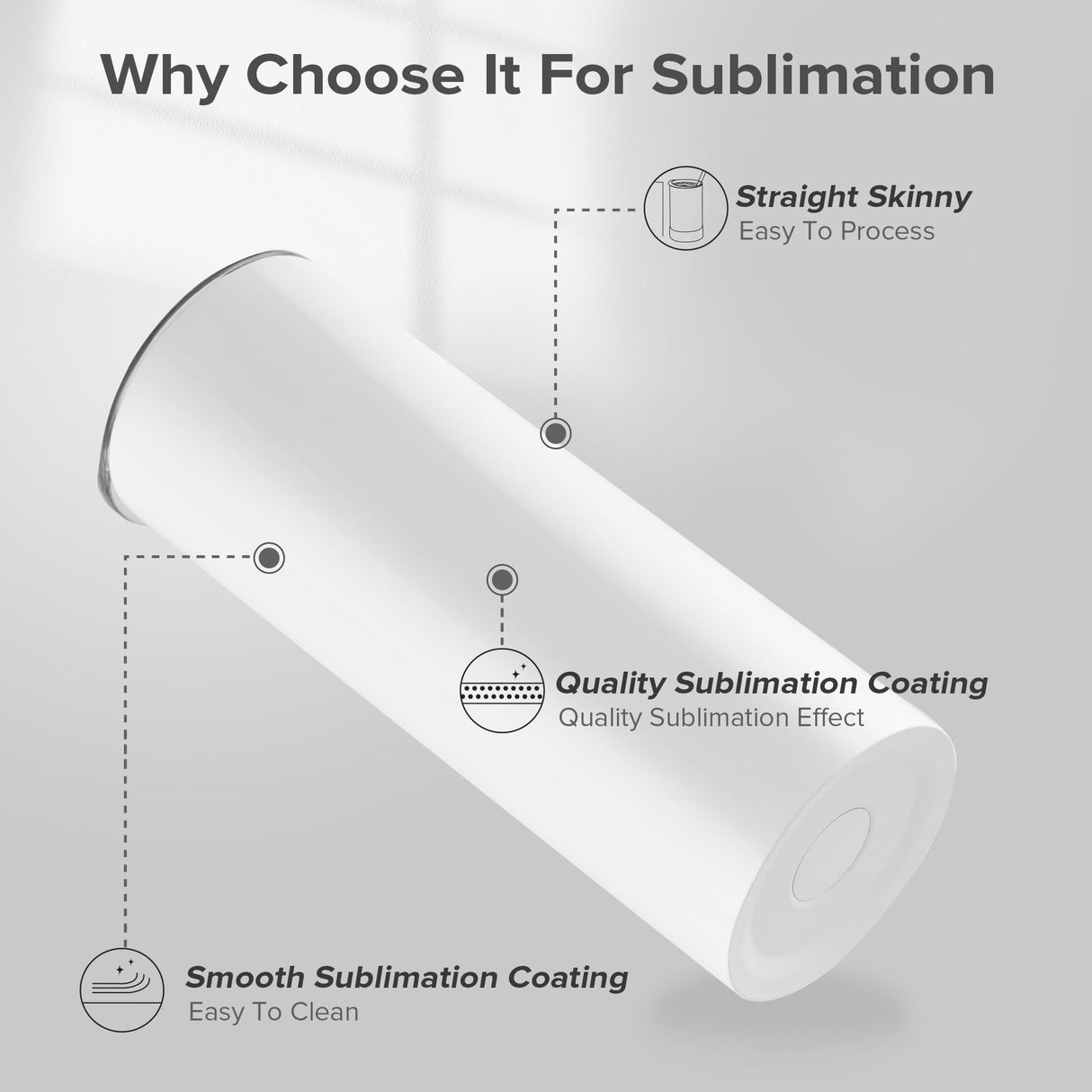 FASTSUB Sublimation Tumblers 20 oz Blank Bulk Cups Straight Skinny Stainless Steel Double Wall Vacuum Insulated with Lids and Straws for Tumbler Heat Press White 12 Pack FASTSUB