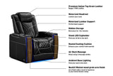 Valencia Tuscany Executive Premier Home Theater Seating with Heat & Massage, Top Grain Italian Nappa 11000 Leather Power Recliner Chair with Headrest & Lumbar Support (Row of 2 Loveseat, Black) VALENCIA THEATER SEATING