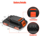 PEYESTEN 2 Pack 3.0Ah 20v Battery Replacement for Black and Decker 20v Max Lithium Battery LBX20, Compatible with All Black and Decker 20v Cordless Power Tools and Charger. PEYESTEN