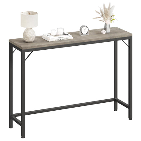 IDEALHOUSE Grey Console Table, Narrow Sofa Table, 39.4" Behind Couch Table for Living Room,Industrial Hallway Table for Entryway -Grey IDEALHOUSE