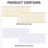 40 Pack Hair Claw Clips Cover Sublimation Blanks for Square Claw Clips Sublimation Hair Claw Clips Cover Blanks Including Strong Double-sided Adhesive Pu Leather Sublimation Blanks for Rectangle Clips Guiqulai