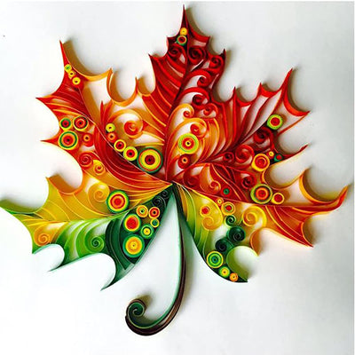 MerainMe Maple Leaves Paper Quilling Kit Paper Quilling Craft Great for DIY Learning Class, Home Decoration, Birthday Gift. It's Suitable for Children and Craftsmen.