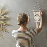 ORIGACH DIY Macrame Owl Wall Hanging Tapestry Kit Handmade Macrame Owl Kit Boho Hand Woven Macrame Wall Hanging Decor for Living Room Bedroom Office ORIGACH