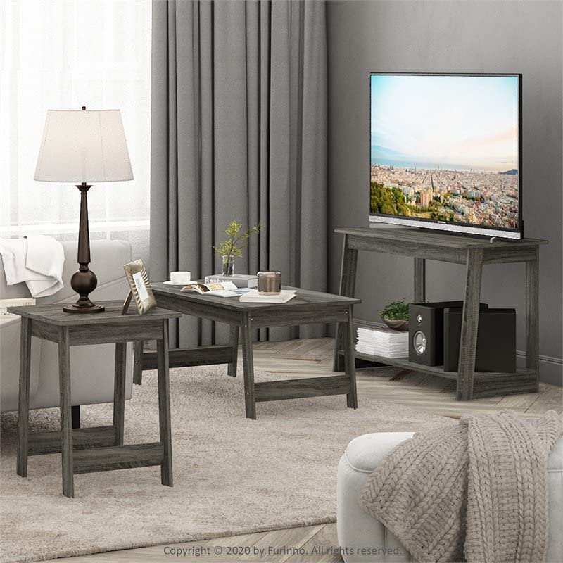 Furinno Beginning TV Stand, French Oak Grey, 15.59 x 35.04 x 21.65 inches Furinno