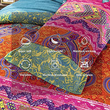 WONGS BEDDING Bohemian Comforter Set Queen, Ultra Soft Microfiber Reversible Boho Alternative Comforter Set - 3 Pieces (1 Solid Comforter + 2 Pillowcases), Bedding Duvet Set for Queen Bed WONGS BEDDING