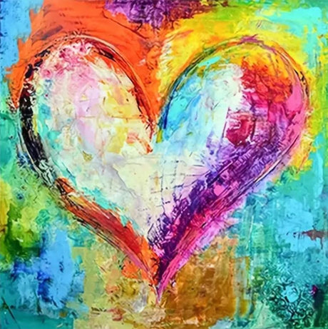 JFYHAB Love Heart Diamond Painting Kits for Adults- Colorful Love Diamond Art Kits for Adults,Love 5D DIY Gem Art for Valentine's Day Home Wall Decor 12x12inch JFYHAB