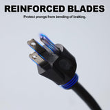 EP 50 Ft Outdoor Extension Cord with 3 Electrical Power Outlets - 16/3 SJTW Black Cable with 3 Prong Grounded Plug for Safety Great for Christmas Lights, Garden and Major Appliances EP