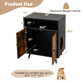 PETSITE Cat Litter Box Enclosure, Wooden Enclosed Litter Box with Shelves, Hidden Litter Box Furniture End Table PETSITE