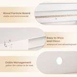 TIMSATIO Floating TV Stand Wall Mounted,70" Floating Entertainment Center for 60" 70" 80",Floating Shelf for Under tv, 3 Cabinet TV Console,Media Console for Living Room (Pure White) TIMSATIO