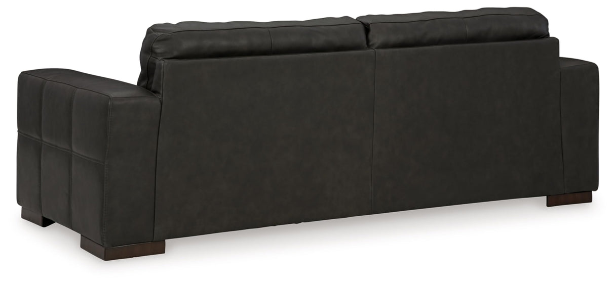 Signature Design by Ashley Luigi Modern Tufted Leather Match Sofa, Black Signature Design by Ashley